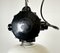 Industrielle Schwarze Emaille Deckenlampe mit Glasabdeckung, 1950er 8