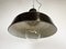 Industrial Black Enamel Ceiling Lamp with Glass Cover, 1950s 7