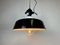 Industrial Black Enamel Ceiling Lamp with Glass Cover, 1950s 14