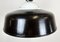 Industrial Black Enamel Ceiling Lamp with Glass Cover, 1950s 4