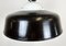 Industrial Black Enamel Ceiling Lamp with Glass Cover, 1950s, Image 4