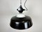 Industrial Black Enamel Ceiling Lamp with Glass Cover, 1950s, Image 9