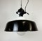 Industrial Black Enamel Ceiling Lamp with Glass Cover, 1950s 6