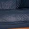Blaues Leder Sofa von Himolla 4