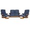 2-Seater Sofa and Armchairs in Blue Leather from Himolla, Set of 3 1