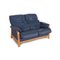 2-Seater Sofa and Armchairs in Blue Leather from Himolla, Set of 3 4