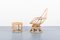 Vintage Bamboo Lounge Chair with Footstool, Set of 2, Image 1