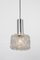 Glass and Chrome Pendant by Helena Tynell for Limburg, Germany, 1970s 4