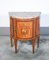 Louis XVI Style Crescent Inlaid Wood Credenza with Marble Top 1