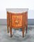 Louis XVI Style Crescent Inlaid Wood Credenza with Marble Top, Image 1