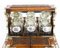19th Century Victorian Gilt Oak and Crystal Decanter with Tantalus, England, Set of 4 6