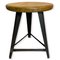 Bauhaus Industrial Stool with Wooden Seat, Image 1