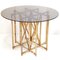 Vintage Round Dining Table in Bamboo and Glass, 1950s 1