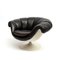 Space Age Swivel Chair in Black Leather, 1970s 1