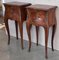 Antique Louis XV French Marquetry Nightstands with Drawers, 1900, Set of 2 4