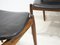 Sedie in legno duro e pelle nera di Arne Vodder per Sibast, anni '60, set di 4, Immagine 8