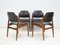 Chairs in Hardwood and Black Leather by Arne Vodder for Sibast, 1960s, Set of 4 3