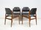 Chairs in Hardwood and Black Leather by Arne Vodder for Sibast, 1960s, Set of 4, Image 3