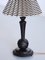 Swedish Grace Carved Wood Table Lamp with Shade by Svenskt Tenn, Sweden, 1930s 3