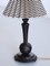 Swedish Grace Carved Wood Table Lamp with Shade by Svenskt Tenn, Sweden, 1930s, Image 3