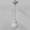 Lámpara colgante Art Déco con bola de vidrio blanco, años 30, Imagen 1