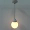 Lámpara colgante Art Déco con bola de vidrio blanco, años 30, Imagen 2