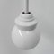 Lámpara colgante Art Déco con bola de vidrio blanco, años 30, Imagen 7