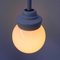 Lámpara colgante Art Déco con bola de vidrio blanco, años 30, Imagen 6