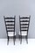 Ebonized Beech Chiavarine Chairs with White Upholstery, Italy, 1950s, Set of 2, Image 8