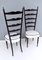 Chiavarine Stühle aus ebonisierter Buche mit Weißem Bezug, Italien, 1950er, 2er Set 6