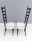 Ebonized Beech Chiavarine Chairs with White Upholstery, Italy, 1950s, Set of 2, Image 5