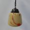 Lámpara colgante Art Déco con pantalla de vidrio de mármol, años 30, Imagen 13