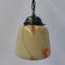 Art Deco Hanging Lamp with Marbled Glass Shade, 1930s, Image 7