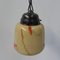 Lampe à Suspension Art Déco avec Abat-Jour en Verre Marbré, 1930s 8