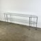 Design Console Table with Glass Shelves and Tubular Frame Legs 1