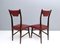 Vintage Ebonized Beech and Crimson Skai Dining Chairs, Italy, 1950s, Set of 4 4