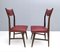 Vintage Ebonized Beech and Crimson Skai Dining Chairs, Italy, 1950s, Set of 4 5
