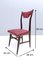 Vintage Ebonized Beech and Crimson Skai Dining Chairs, Italy, 1950s, Set of 4 10