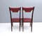 Vintage Ebonized Beech and Crimson Skai Dining Chairs, Italy, 1950s, Set of 4 7