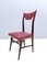 Vintage Ebonized Beech and Crimson Skai Dining Chairs, Italy, 1950s, Set of 4 8