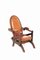 Italian Rustic Style Leather and Wood Armchair, 1950s, Image 1