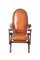 Italienischer Armlehnstuhl aus Leder & Holz im Landhausstil, 1950er 4