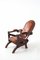 Italian Rustic Style Leather and Wood Armchair, 1950s 7