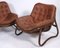 Bamboo & Leather Lounge Chairs, Denmark, 1960s, Set of 2, Image 4