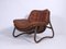 Bamboo & Leather Lounge Chairs, Denmark, 1960s, Set of 2 1