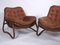 Bamboo & Leather Lounge Chairs, Denmark, 1960s, Set of 2 3