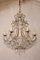 Maria Teresa Chandelier with 6 Lights in Gilt Iron and Pendant Drops, 1950s 1