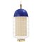 Cobalt Magnolia II Suspension Lamp with Brass Ring by Dooq 1