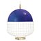 Cobalt Magnolia Suspension Lamp with Brass Ring by Dooq 1