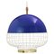 Cobalt Magnolia I Suspension Lamp with Brass Ring by Dooq 1